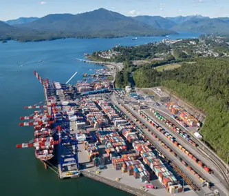 Port de transport dans la région de la côte nord.